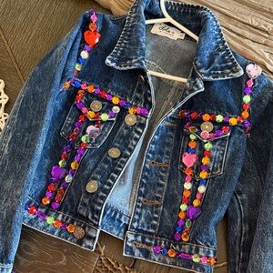 Lola + The Boys Colorful Embellished Jean Jacket